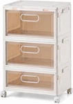 Ldq 3-TIER Stackable Storage Bins With Lid, 23QT Foldable Plastic Drawer. Fixed Price $47.99.