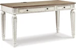 Signature Design By Ashley Realyn Farmhouse Home Office Desk, 2 Drawers, Drop-do. Fixed Price $693.99.