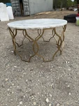 Melange Gold Corrina Cocktail Table By Hooker With Marble Top. Fixed Price $600.00.