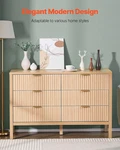 6 Fluted Dresser, Wooden Chest Of Drawers With Sliding & Anti-tip Device,. Fixed Price $238.43.