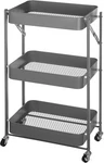Urban Shop 3-TIER Foldable Metal Rolling Cart Easy No-tool Assembly, Grey. Fixed Price $76.99.