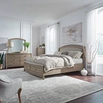 Liberty Furniture Avalon Queen Upholstered Storage Bed Dresser Mirror Chest Set. Fixed Price $2989.99.