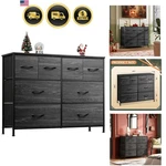 Storage Dresser With 8 Drawers For Bedroom Living Hallway Black Wood Grain. Fixed Price $134.46.