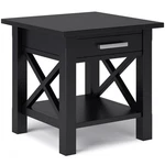 Simpli Home Kitchener Solid Wood Wide End Table With Storage In Black. Fixed Price $225.57.