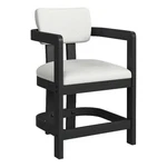 Picket House Furnishings Canal Arm Counter Stool With White Fabric Black. Fixed Price $237.95.