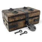 Treasure Chest Wooden Box With Antique Iron Lock And Skeleton Key (x-small 5 .... Fixed Price $26.99.