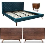 Home Square 4 Piece Set With Queen Platform Bed Nightstand 2-DRESSER. Fixed Price $2536.22.