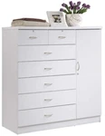 Comoda Ropero Blanca Grande Con 7 Cajones Y Puerta Cajonera Para Ropa Madera. Fixed Price $329.99.