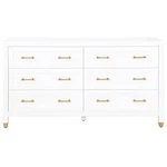 Maklaine Modern Transitional 6-DRAWER Wood Dresser White Finish. Fixed Price $2849.00.