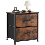 Dumos 20IN Rustic Brown Nightstand W/ Fabric Drawers Bedside Storage For Dorm. Fixed Price $27.65.