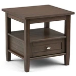 Simplihome Warm Shaker Solid Wood 20 Nch Wde Rectangle Rustc End Sde Table. Fixed Price $235.73.