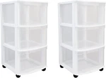 Gracious Living Classic 3 Drawer Organizer Plastic Storage Cart W/WHEELS(2 Pack). Fixed Price $50.00.