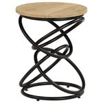 Vidaxl Industrial End Table With Solid Mango Wood Round Top, Iron Legs, Vintage,. Fixed Price $148.99.
