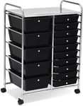 Costway 15 Drawer Rolling Storage Cart, Mobile Utility With Lockable Whe.... Fixed Price $115.34.