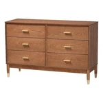 Baxton Studio Mandolin Mid-century Ash Walnut Wood 6-DRAWER Dresser. Fixed Price $421.95.