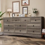 Stylish 10-DRAWER Farmhouse Dresser & Tv Stand Brownish Grey Finish. Fixed Price $433.99.