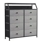 Reahome 8 Drawer Wood Top Storage Dresser W/ 2 Organizers, Light Grey. Fixed Price $65.99.
