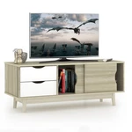 Costway Tv Stand For Up 60" Media Console Table Storage With Doors Oak. Fixed Price $54.99.