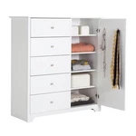 Pemberly Row 5 Drawer Chest In Pure White. Fixed Price $358.99.