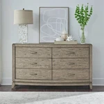 Liberty Furniture Avalon 6 Drawer Dresser For Bedroom - Brown Oak Wood. Fixed Price $934.54.
