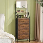 Higdbfe Dresser With Mirror, 4 Drawers 2-TIER Shelves, Freestand.... Fixed Price $107.94.