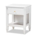 Baxton Studio Naomi White Finished Wood 1-DRAWER Bedroom Nightstand. Fixed Price $155.38.