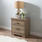 South Shore Versa 2 Drawer Nightstand In Weathered Oak. Fixed Price $218.99.