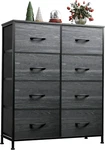 Stylish Tall 8-DRAWER Fabric Dresser In Charcoal Black For Any Room. Fixed Price $103.99.