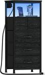 Dresser For Bedroom, Tall Nightstand, Vertical Chest With Wood Top, Charging. Fixed Price $81.99.