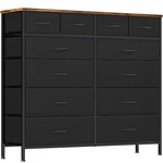 Tall Fabric Dresser Deep Drawers 43.3 Black Vasicar VR-US12D Large Bedroom. Fixed Price $179.99.
