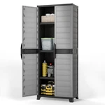 Costway Plastic Lockable Storage Cabinet With Doors And 3 Adjustable Shelves -. Fixed Price $280.09.