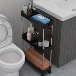 Bathroom Storage Rack With Wheels 3/4 Layer Rolling Utility Cart. Fixed Price $19.99.