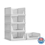 Proarea 5-PACK Stackable Plastic Storage Baskets Closet Organizer Bins. Fixed Price $97.39.
