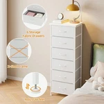 6 Drawer Tall Dresser Fabric Storage Tower Chest Nightstand Bedroom Organizer Un. Fixed Price $48.53.