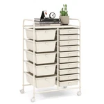 Costway 15-DRAWER Utility Rolling Organizer Cart Multi-use Storage-white Color. Fixed Price $168.09.