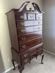 Knob Creek Queen Anne Tallboy 11-DRAWER Mahogany Wood Highboy Dresser 1988. Fixed Price $875.00.