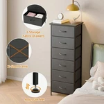 6 Drawer Tall Dresser Fabric Storage Tower Chest Nightstand Bedroom Organizer Un. Fixed Price $53.04.