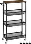 Mooace Slim Storage Cart, 4 Tier Rolling Kitchen Shelving Unit On Wheels Mobile. Fixed Price $51.56.