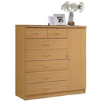 Pemberly Row Contemporary Wood 7 Drawers Chest With 2 Locking Maple. Fixed Price $392.81.