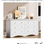 Flamaker 6 Drawer White Dresser Freestanding Bedroom Storage Organizer. Fixed Price $120.00.