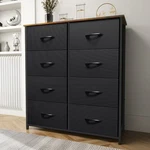 Uforic 8 Drawers Fabric Storage Dressers Living Room, Black/rustic Brown. Fixed Price $94.90.