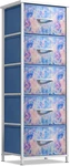 Kids Fabric Dresser 5 Drawer Storage Tower, Tie-dye Blue, Steel Frame. Fixed Price $88.99.