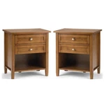 Home Square 2-PIECE Wood 24" Transitional Bedside Nightstand Table Set. Fixed Price $616.06.