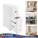 5 Drawer Plastic Storage Organizer Tower Unit Home Bathroom Slim Chest. Fixed Price $81.40.