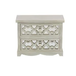 Scratch & Dent Benzara 2 Drawer Kaya Wood Jewelry Chest. Fixed Price $59.99.