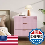 Garveehome Pink Dresser Modern 3 Drawer For Bedroom Gold Handle. Fixed Price $187.18.