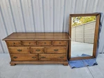 Ethan Allen Classic Manor Dresser With Mirror, 9 Drawers 15-5203 Free Ship. Fixed Price $1450.00.