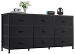 Tv Stand Dresser 47 Wide 9 Drawer Black Wood Top ASNG146BL Wlive Bedroom Inch. Fixed Price $129.99.