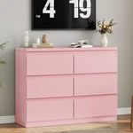 Jocoevol Modern Pink 6 Dresser - Simply Chest Of Drawers For Bedroom. Fixed Price $240.62.