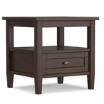Warm Shaker Solid Wood 20" Rectangle End Table In Walnut Brown. Fixed Price $208.72.